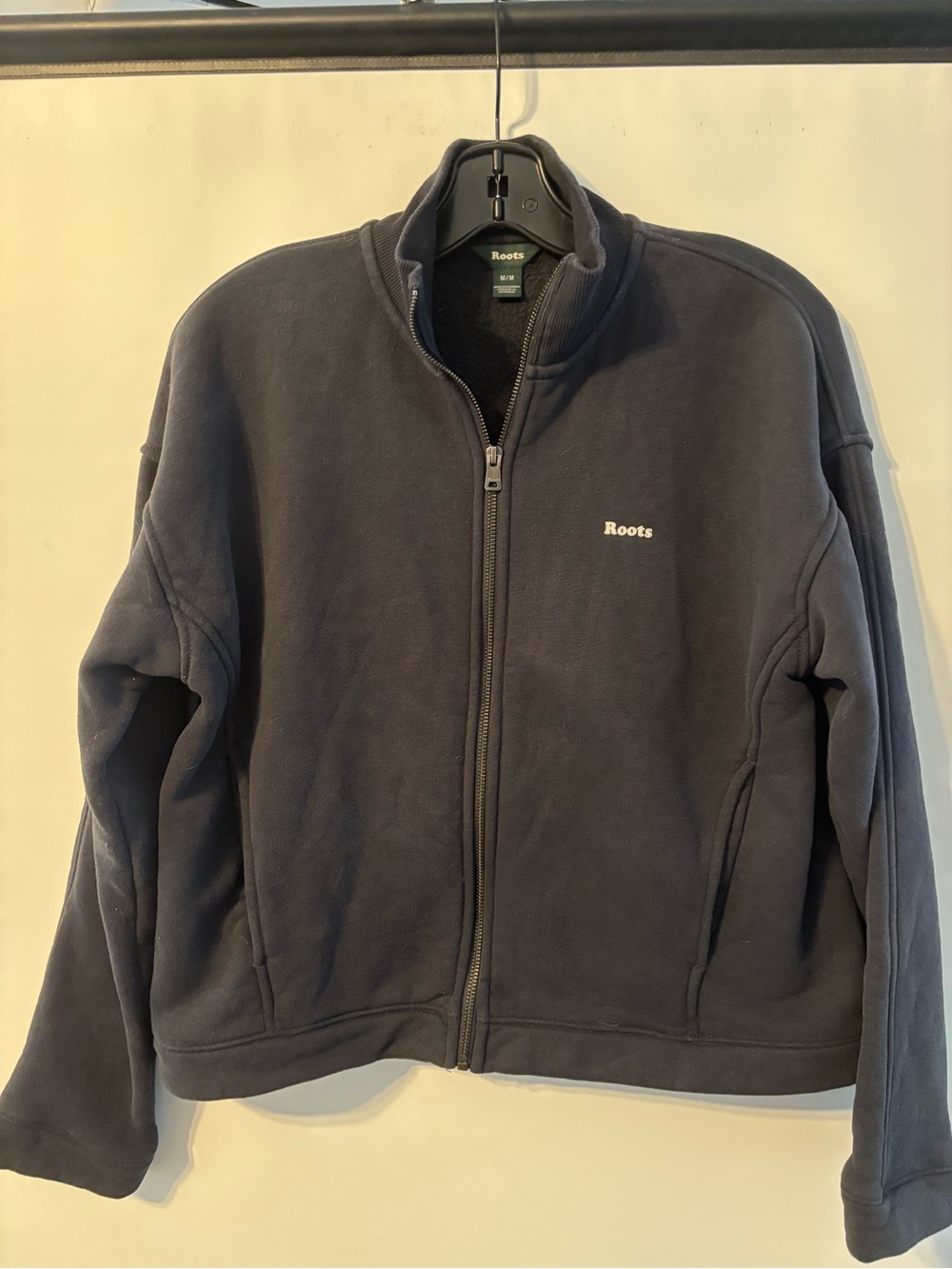 Roots Men's Navy Zip-Up Fleece Jacket